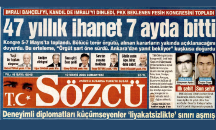 PKK’NIN FESİH KARARI GAZETE MANŞETLERİNE BÖYLE YANSIDI