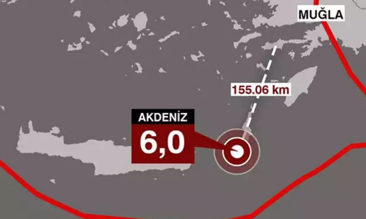 AKDENİZ’DE 6.0 BÜYÜKLÜĞÜNDE DEPREM