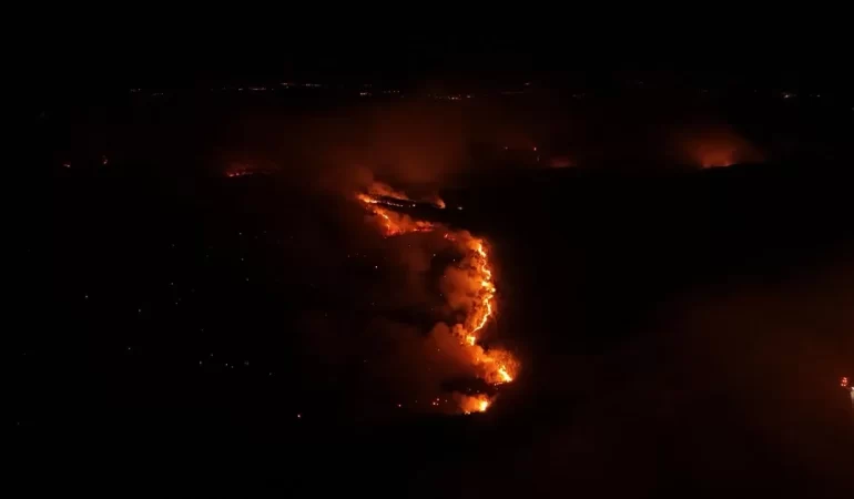 Bursa Orhaneli’de Orman Yangını Yeniden Alevlendi